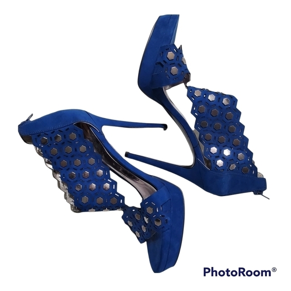 CARLOS SANTANA Saracina Heeled Sandals in Blue Size 7 - Picture 2 of 11